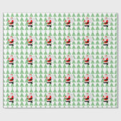 Gift Wrap - Santa en Bomen Cadeaupapier (Vlak)