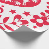 GIFT WRAP SCANDINAVIAN FOLK PATTERN CHRISTMAS CADEAUPAPIER (Hoek)