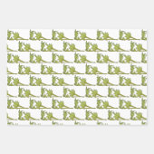 Gift Wrap Set - Bladeren onder rechte hoeken beteg Inpakpapier Vel (Voorkant 3)