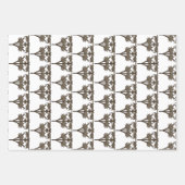 Gift Wrap Set - Bladeren onder rechte hoeken beteg Inpakpapier Vel (Voorkant 2)