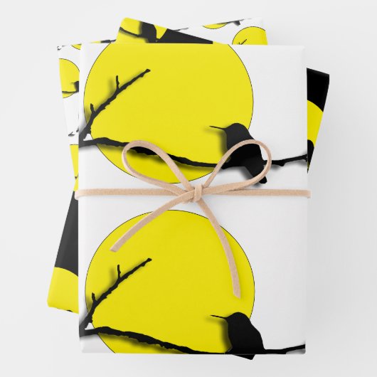 Gift Wrap Set - Hummingbird Silhouette Inpakpapier Vel (In situ)