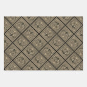 Gift Wrap set of 3 sheets golden Scarabs Inpakpapier Vel (Voorkant 2)