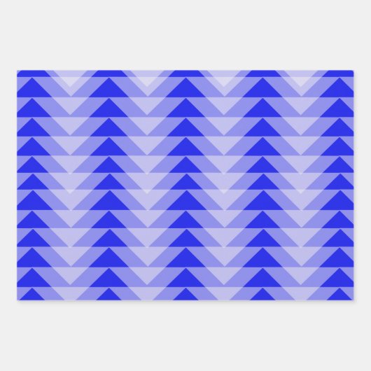 Gift Wrap Set - Overlappende driehoeken in Blues Inpakpapier Vel (Voorkant 3)