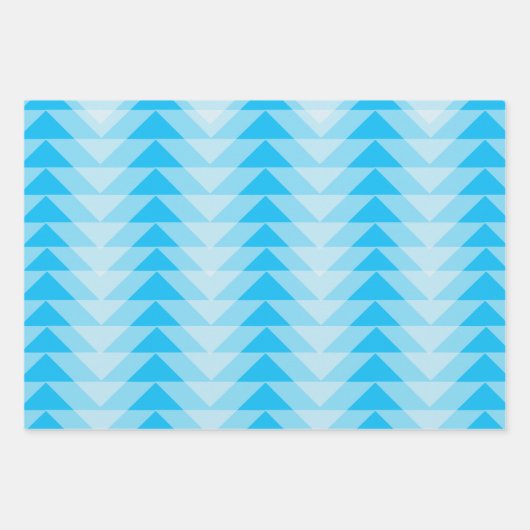 Gift Wrap Set - Overlappende driehoeken in Blues Inpakpapier Vel (Voorkant 2)