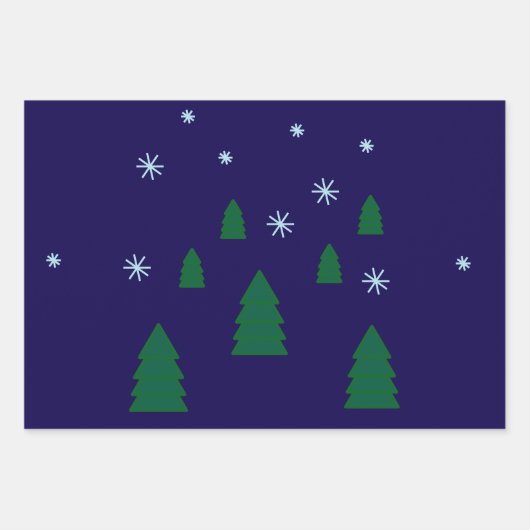 Gift Wrap Set - Pine Forest in Snow Inpakpapier Vel (Voorkant 3)