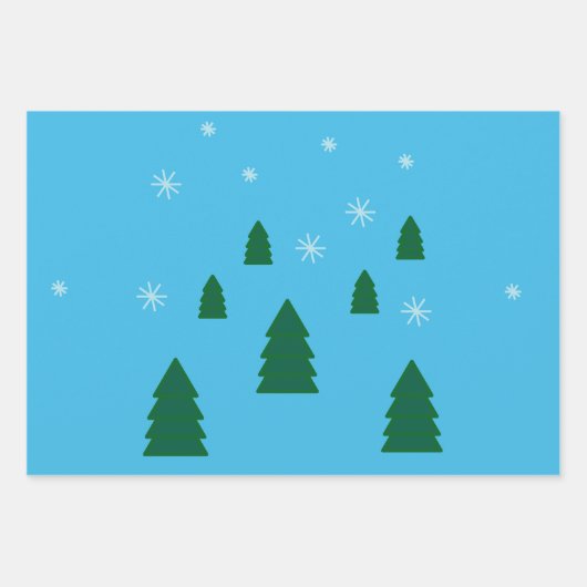 Gift Wrap Set - Pine Forest in Snow Inpakpapier Vel (Voorkant 2)