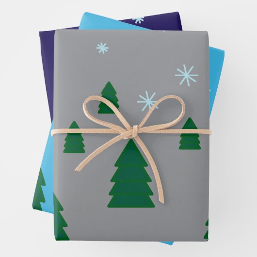 Gift Wrap Set - Pine Forest in Snow Inpakpapier Vel (In situ)