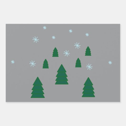 Gift Wrap Set - Pine Forest in Snow Inpakpapier Vel (Voorkant)