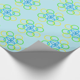 Gift Wrap - snijdende Rings (Blauw) Cadeaupapier