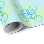 Gift Wrap - snijdende Rings (Blauw) Cadeaupapier (Rol Hoek)