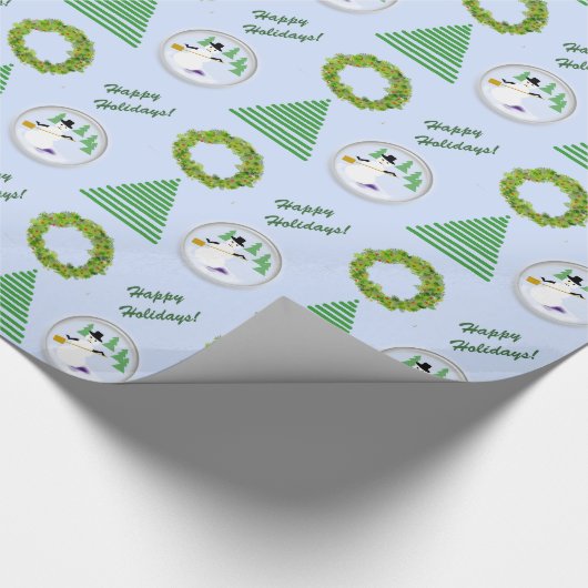 Gift Wrap - Snowglobe, Boom, Wreater, Happy Holida Cadeaupapier (Hoek)