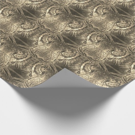 Gift Wrap - Tijgerogen in Sepia Cadeaupapier (Hoek)