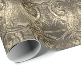 Gift Wrap - Tijgerogen in Sepia Cadeaupapier
