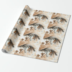 Gift Wrap van de Pony van de Verf Horse - BiHrLe W Cadeaupapier