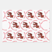 Gift Wrap - Vroegere Kerstkerstkerstman, Der en Bo Inpakpapier Vel (Voorkant)