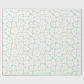 Gift Wrap | White Flowers Light Blue Baby Cadeaupapier (Vlak)