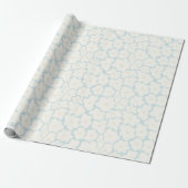 Gift Wrap | White Flowers Light Blue Baby Cadeaupapier (Uitgerold)