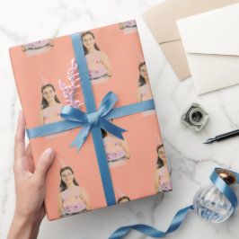 Gift wrap with personalized faces cadeaupapier