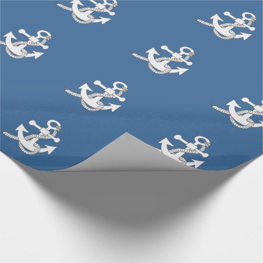 Gift Wrap - Witte Anker Cadeaupapier (Hoek)