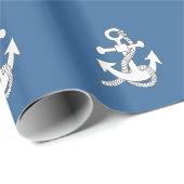 Gift Wrap - Witte Anker Cadeaupapier (Rol Hoek)
