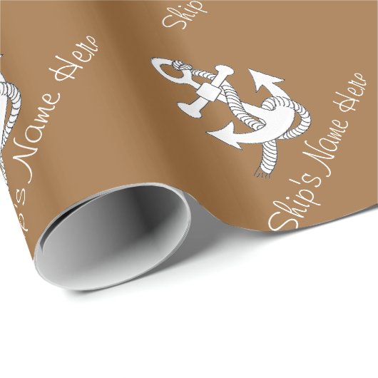 Gift Wrap - Witte Anker met de naam van het Schip Cadeaupapier (Rol Hoek)