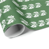 Gift Wrap - Witte Holly Leaves Cadeaupapier (Rol Hoek)