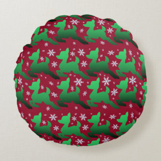 Gift Wrap'd Groene Sneeuwvlok Ronde Kussen