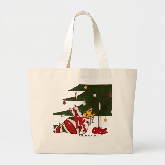 Gift Wrapped Cats Bag Grote Tote Bag (Voorkant)