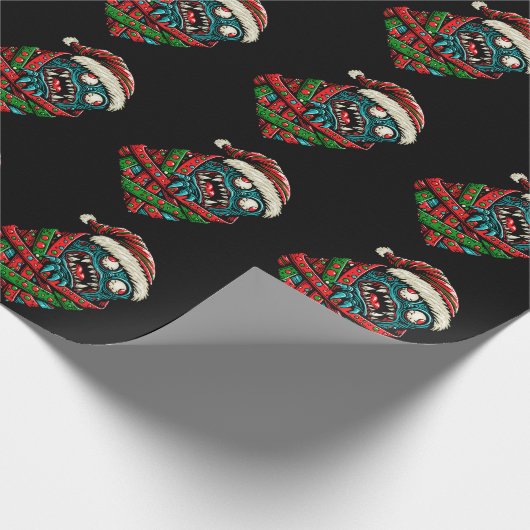Gift Wrapped Christmas Monster Cadeaupapier (Hoek)