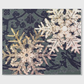 GIFT-WRAPPELLACE EN SNOWFLAKS IN BLAUW CADEAUPAPIER (Vlak)