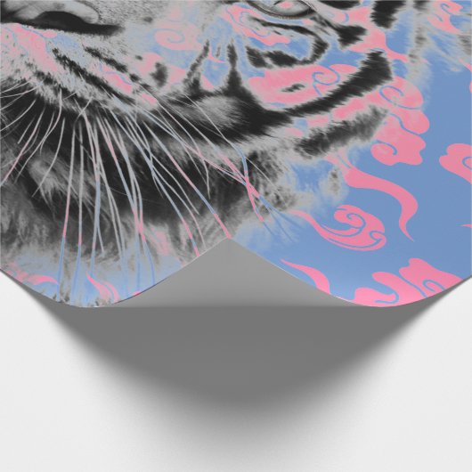 GIFT WRAPPER MET PINK JAPANESE CLOUDS CADEAUPAPIER (Hoek)