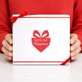 Gift Wrapping “Box of Happiness” | Cute Red  Hart Sticker