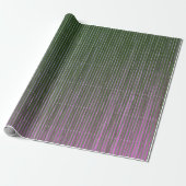 GIFT WRAPPING DARK GREEN MAGENTA FADED STRIPES CADEAUPAPIER (Uitgerold)