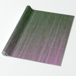 GIFT WRAPPING DARK GREEN MAGENTA FADED STRIPES CADEAUPAPIER