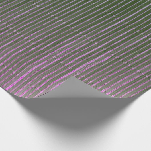 GIFT WRAPPING DARK GREEN MAGENTA FADED STRIPES CADEAUPAPIER (Hoek)