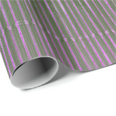 GIFT WRAPPING DARK GREEN MAGENTA FADED STRIPES CADEAUPAPIER (Rol Hoek)