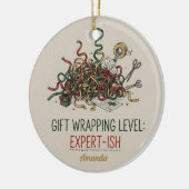 Gift Wrapping Level Expert-ish Funny Christmas Keramisch Ornament (Links)