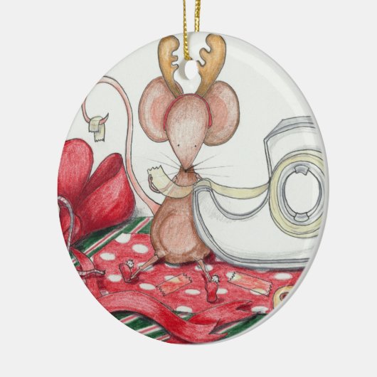 Gift Wrapping Mouse Ornament (Links)