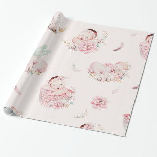 Gift Wrapping Paper Baby shower-meisje Cadeaupapier