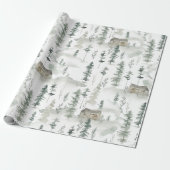 Gift Wrapping Paper Rustic Forest Mountain Cabin Cadeaupapier (Uitgerold)