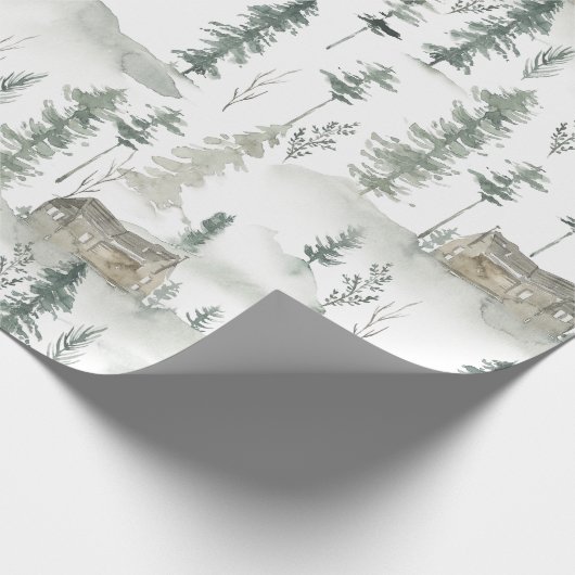 Gift Wrapping Paper Rustic Forest Mountain Cabin Cadeaupapier (Hoek)