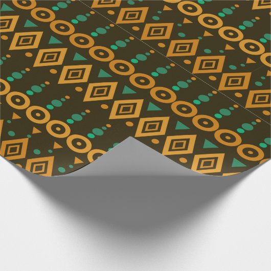 Gift Wrapping Paper Tribal African Pattern Diamond Cadeaupapier (Hoek)