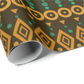 Gift Wrapping Paper Tribal African Pattern Diamond Cadeaupapier (Rol Hoek)