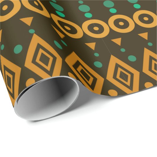 Gift Wrapping Paper Tribal African Pattern Diamond Cadeaupapier (Rol Hoek)