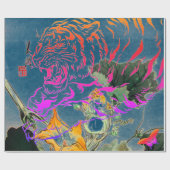 GIFT WRAPPING PAPIER TIGER EN JAPANESE STROOM (Vlak)