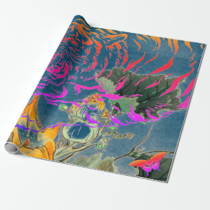 GIFT WRAPPING PAPIER TIGER EN JAPANESE STROOM