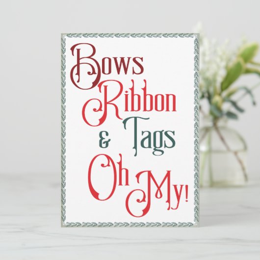 Gift Wrapping Party Bows, Ribbons, Labels, Oh mijn Kaart (Staand voorkant)