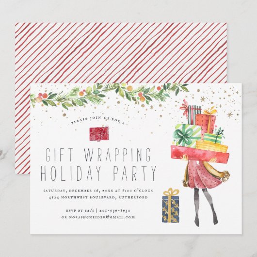 Gift Wrapping | Uitnodiging feestdag (Voorkant / Achterkant)