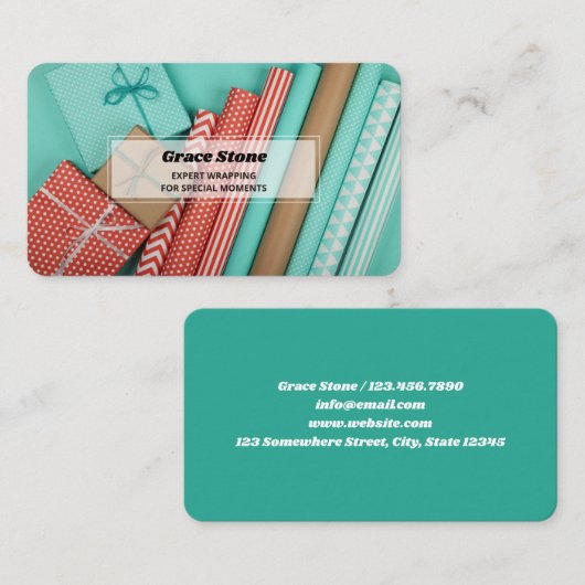 Gift Wrapping Visitekaartje (Voorkant / Achterkant)