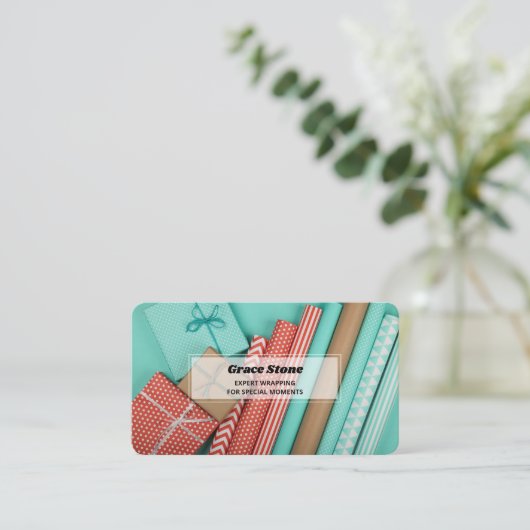 Gift Wrapping Visitekaartje (Staand voorkant)